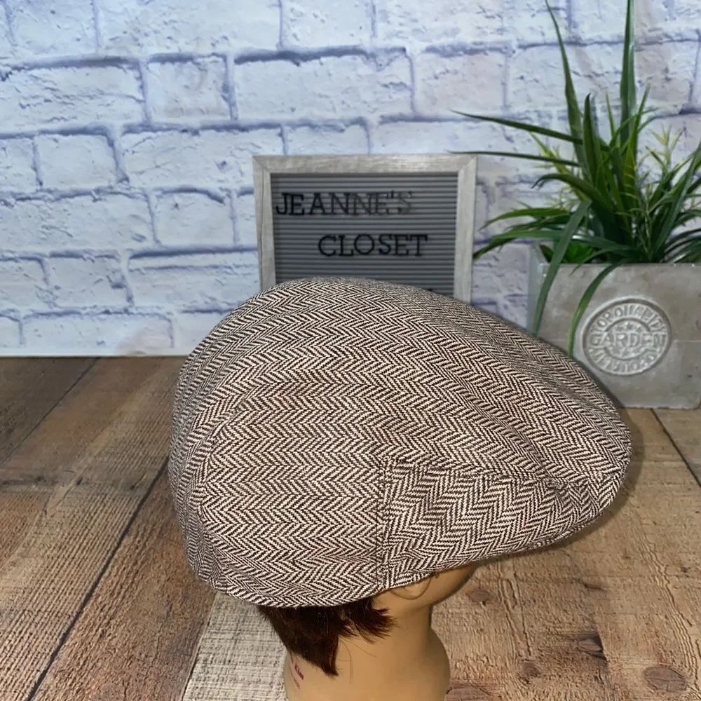JAXSON WOOL BLEND BROWN CABBIE/NEWSBOY HAT VERY GOOD CONDITION L.
